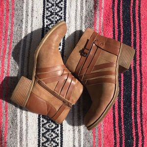 Brown Comfy Zipper Western Cowboy Block Faux Leather Heel Boots